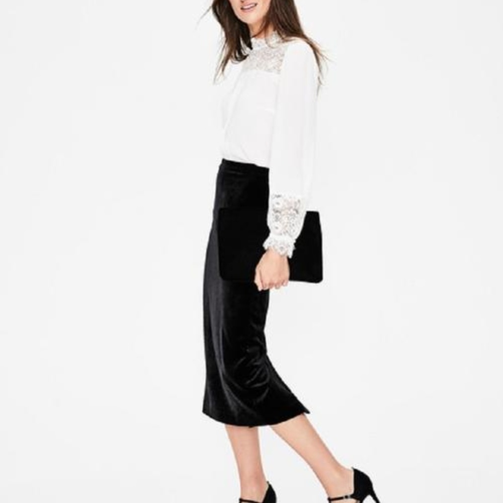 Boden Velvet  Pencil Skirt - Size 14